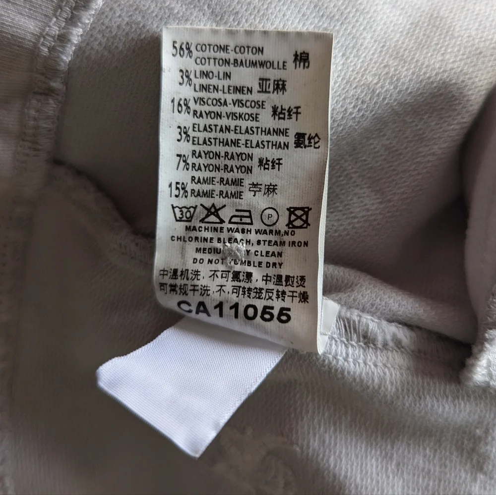 European Culture Women's XS Light Gray Soft Jacket Flat Collar Pleated Tail - Picture 8 of 12